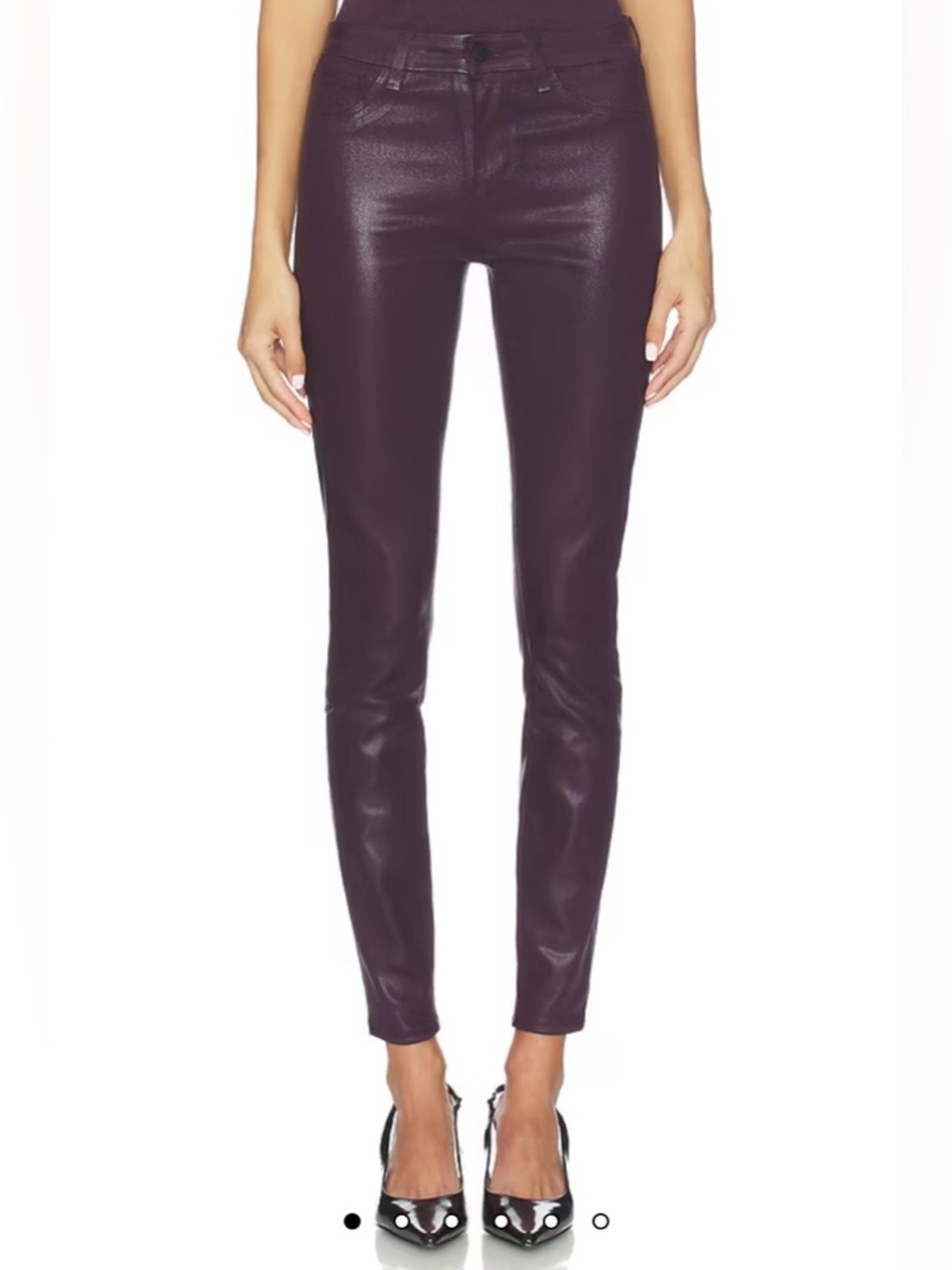 JBrand Signature Super Skinny 5-pocket leather-look Women's Purple Jeans Size 29